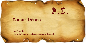 Marer Dénes névjegykártya